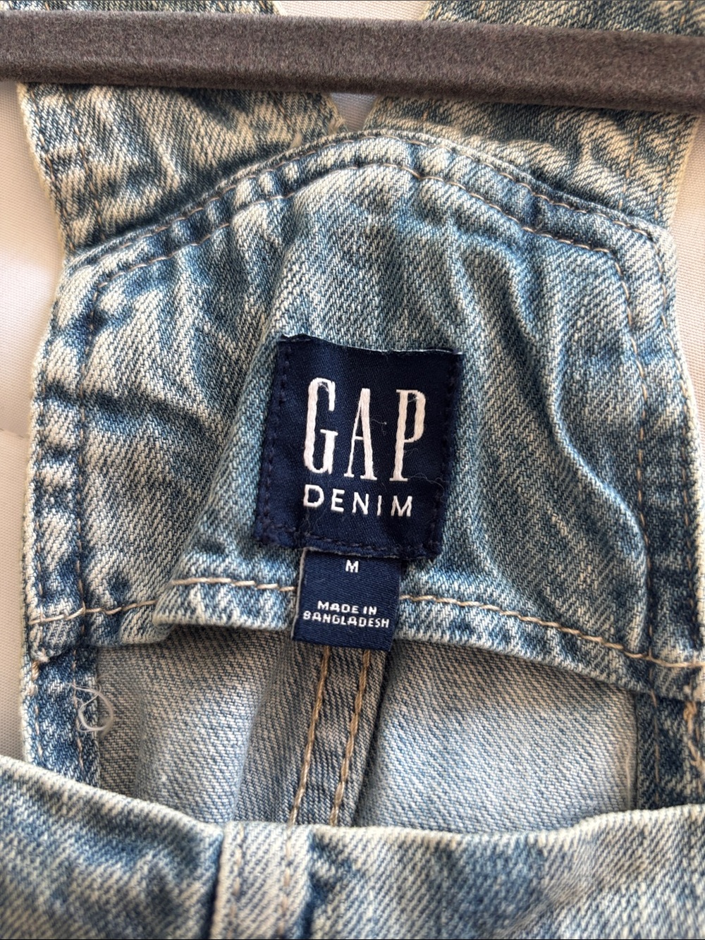 GAP Denim Shorts Overalls Shortalls Medium Womens M Jeans Classic Jumper - Picture 3 of 4